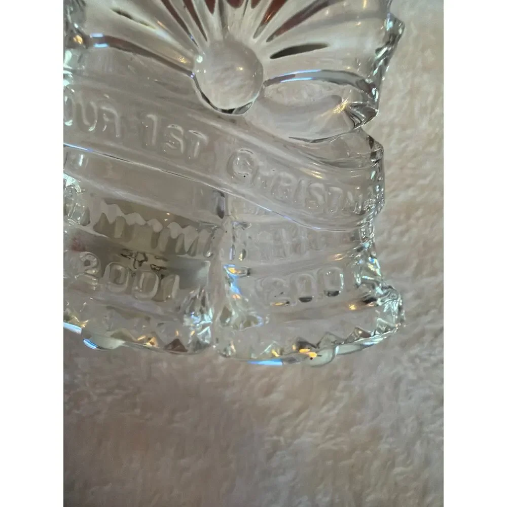 Waterford Crystal Our First Christmas Ornament 2001 Bells w/ Box Ireland MIB